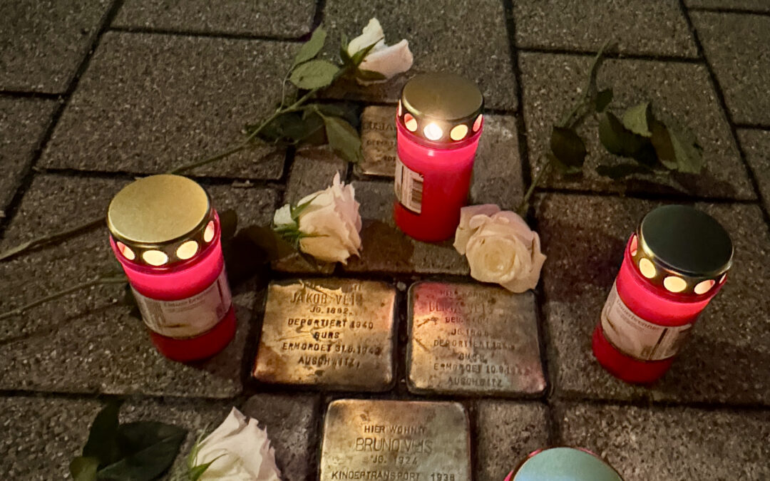 Mahnwache an den Stolpersteinen